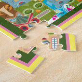 Tiki Mask Collage Jigzaag Puzzle Legpuzzel (Zijkant)