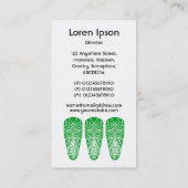 Tiki Mask - Grass Green op White Visitekaartje (Achterkant)