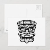 tiki mask hawaiian art briefkaart (Voorkant / Achterkant)
