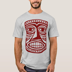 Tiki Mask III - Burgandy T-shirt