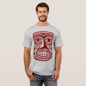 Tiki Mask III - Burgandy T-shirt (Voorkant volledig)