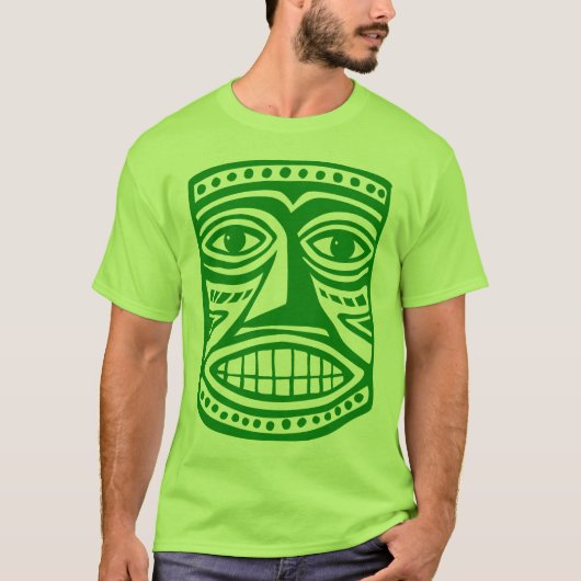 Tiki Mask III - Green T-shirt (Voorkant)