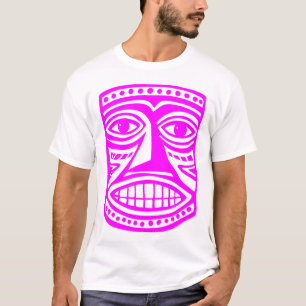 Tiki Mask III - Magenta T-shirt
