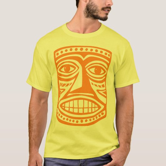 Tiki Mask III - Sinaasappel T-shirt (Voorkant)