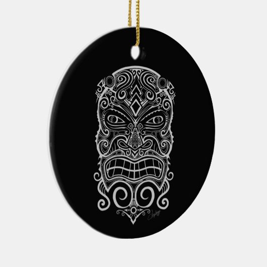 Tiki Mask Keramisch Ornament (Rechts)