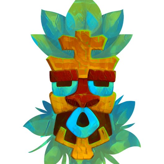 Tiki Mask met textuur T-shirt