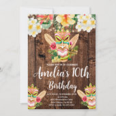 Tiki Mask Party, Aloha, Luau Verjaardag, Tropisch Kaart (Voorkant)
