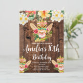 Tiki Mask Party, Aloha, Luau Verjaardag, Tropisch Kaart (Staand voorkant)