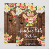 Tiki Mask Party, Aloha, Luau Verjaardag, Tropisch Kaart (Voorkant / Achterkant)