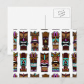 Tiki Mask Pattern Briefkaart (Voorkant / Achterkant)