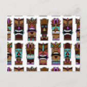 Tiki Mask Pattern Briefkaart (Voorkant)