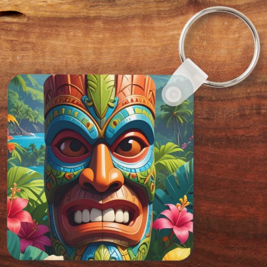 Tiki Mask Sleutelhanger (Achterkant)