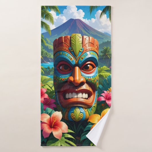 Tiki Masker Bad Handdoek (Badhanddoek)