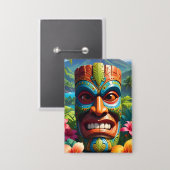 Tiki-masker Button (Voorkant / Achterkant)