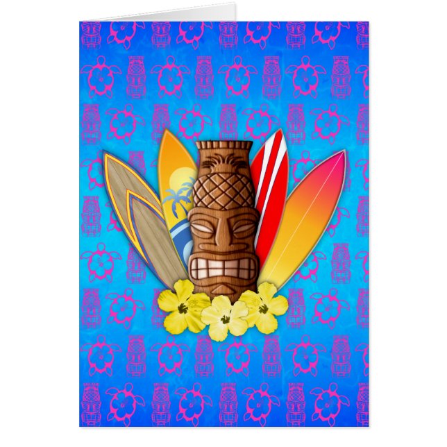 Tiki-masker en surfplanken (Voorkant)
