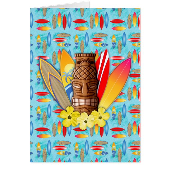 Tiki-masker en surfplanken (Voorkant)