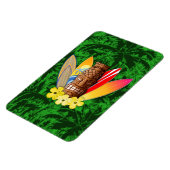 Tiki-masker en surfplanken magneet (Linkerzijde)