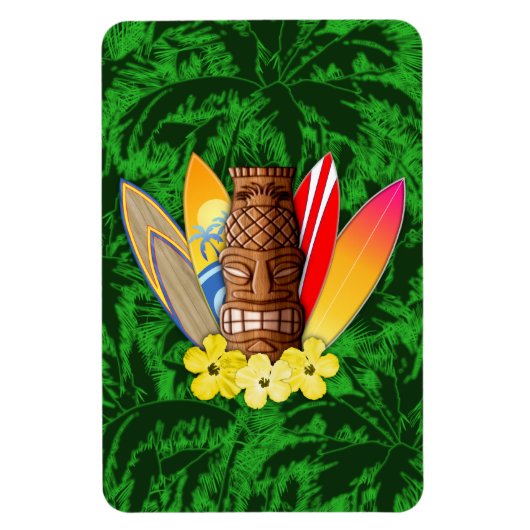 Tiki-masker en surfplanken magneet (Verticaal)