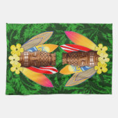 Tiki-masker en surfplanken theedoek (Horizontaal)