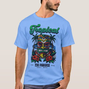 Tiki masker hawaii tropisch strand T shirt