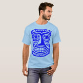 Tiki Masker III - Blauw T-shirt (Voorkant volledig)
