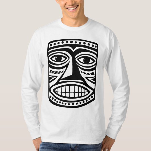 Tiki Masker III - Zwart T-shirt (Voorkant)