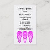 Tiki Masker - Magenta op Wit Visitekaartje (Achterkant)