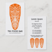 Tiki-masker - Oranje op wit Visitekaartje (Voorkant / Achterkant)