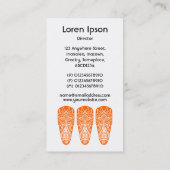 Tiki-masker - Oranje op wit Visitekaartje (Achterkant)