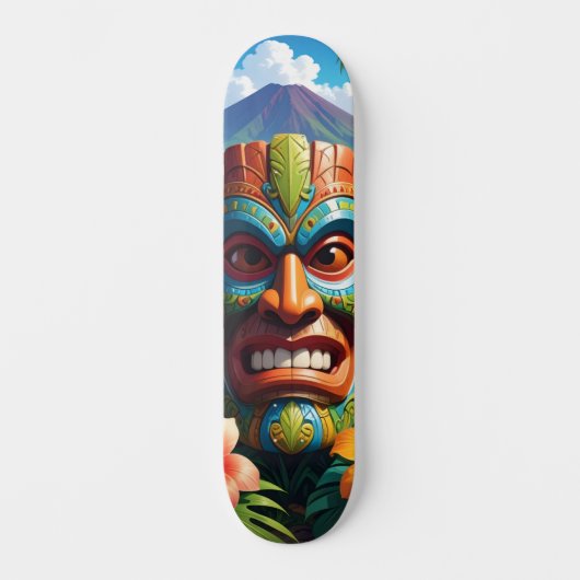 Tiki Masker Persoonlijk Skateboard (Voorkant)