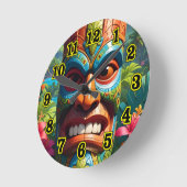 Tiki Masker Ronde Klok (Hoek)