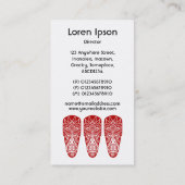 Tiki Masker - Ruby Red on White Visitekaartje (Achterkant)