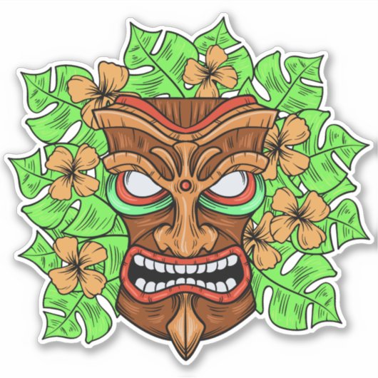 Tiki Masker Sticker (Voorkant)