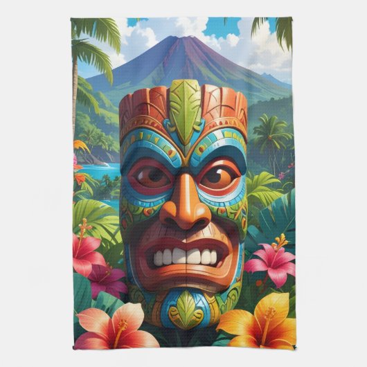 Tiki Masker Theedoek (Verticaal)