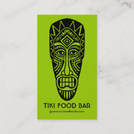 Tiki Masker - Zwart op Martian Green Visitekaartje