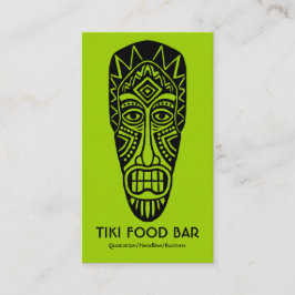 Tiki Masker - Zwart op Martian Green Visitekaartje