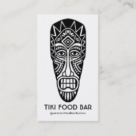 Tiki Masker - Zwart op Wit Visitekaartje