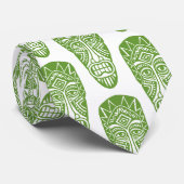 Tiki Maskers - Avocado op White Stropdas (Opgerold)