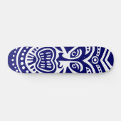 Tiki Maskerstijl - marine op wit Skateboard (Horizontaal)