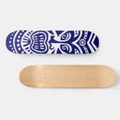 Tiki Maskerstijl - marine op wit Skateboard (Horizontaal)