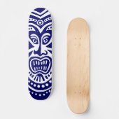 Tiki Maskerstijl - marine op wit Skateboard (Voorkant)