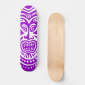 Tiki Maskerstijl - Paars op hout Persoonlijk Skateboard (Voorkant)