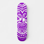 Tiki Maskerstijl - Paars op hout (Retro) Skateboard (Voorkant)
