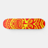 Tiki Maskerstijl - Rood op Geel Persoonlijk Skateboard (Horizontaal)