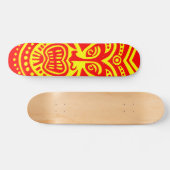 Tiki Maskerstijl - Rood op Geel Persoonlijk Skateboard (Horizontaal)