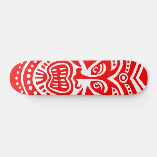 Tiki Maskerstijl - Rood op hout Persoonlijk Skateboard (Horizontaal)