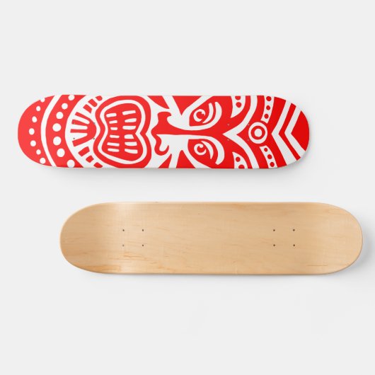 Tiki Maskerstijl - Rood op hout Persoonlijk Skateboard (Horizontaal)