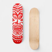Tiki Maskerstijl - Rood op hout Persoonlijk Skateboard (Voorkant)