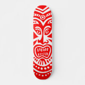 Tiki Maskerstijl - Rood op hout Persoonlijk Skateboard (Voorkant)