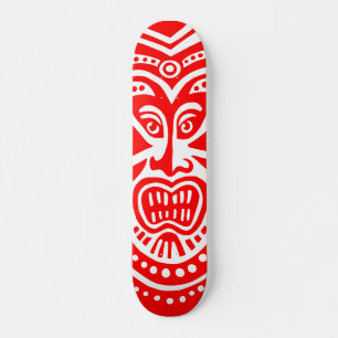 Tiki Maskerstijl - Rood op hout Persoonlijk Skateboard